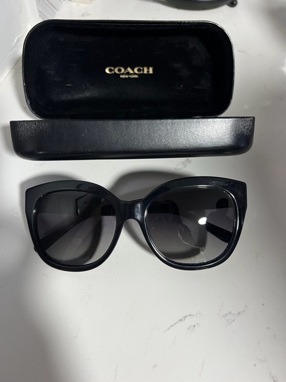 Coach Black Cat-Eye Sunglasses with Gradient Lenses